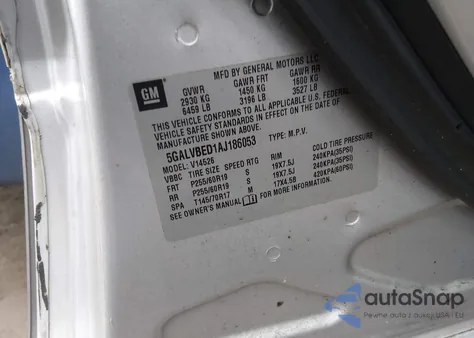 2010 Buick Enclave 1Xl z USA, uszkodzony, nr VIN 5GALVBED1AJ186053